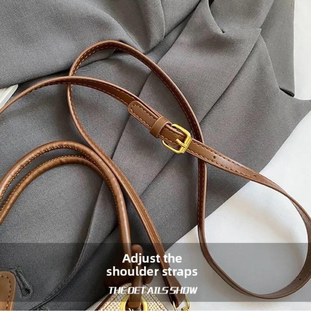 Designer Cream & Beige Monogram Canvas Crossbody Bag - Picture 11 of 12